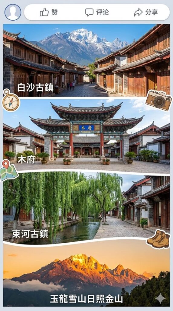 🌄 麗江秘境深度遊|走進納西族的時光隧道,與玉龍雪山對望 中國 麗江秘境深度遊|走進納西族的時光隧道,與玉龍雪山對望配圖,香港人旅行攻略視覺素材
