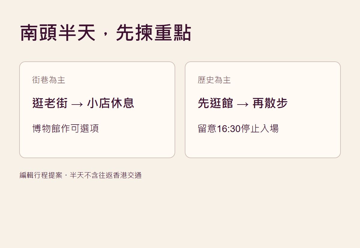 半日行程主線選擇