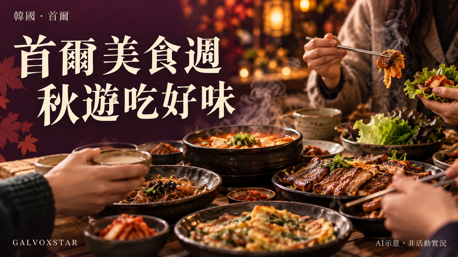 首爾美食週概念封面,秋遊吃好味,AI示意非活動實況